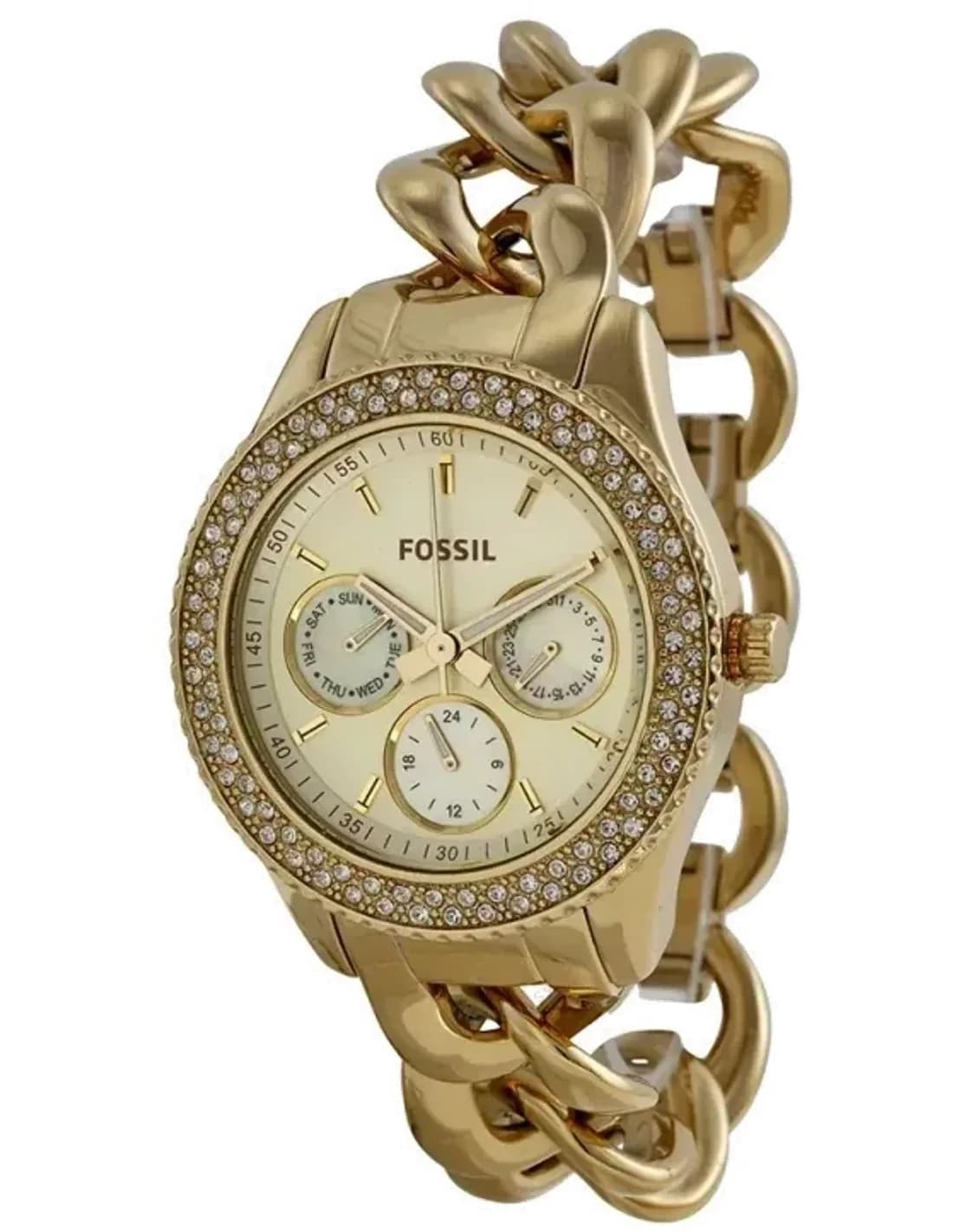 Montre Femme Fossil Stella ES3499 Bracelet chaîne dorée en acier inoxydable