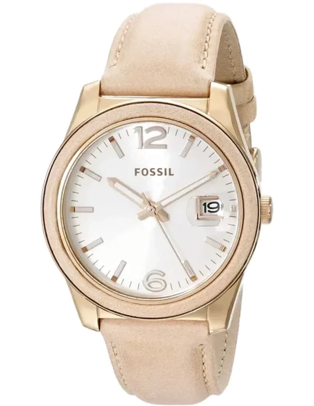 Montre Femme Fossil Perfect Boyfriend ES3732 Bracelet couleur sable et Boitier Or Rose