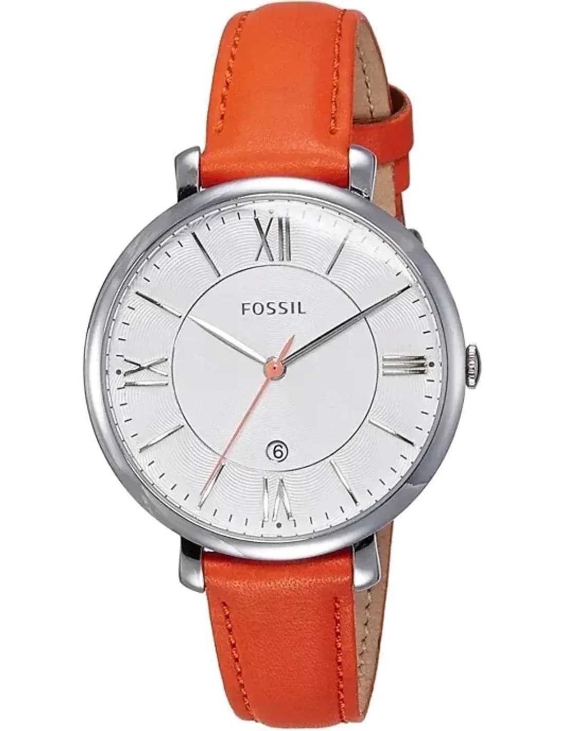 Montre Femme Fossil Jacqueline ES3735 Bracelet rouge corail en cuir