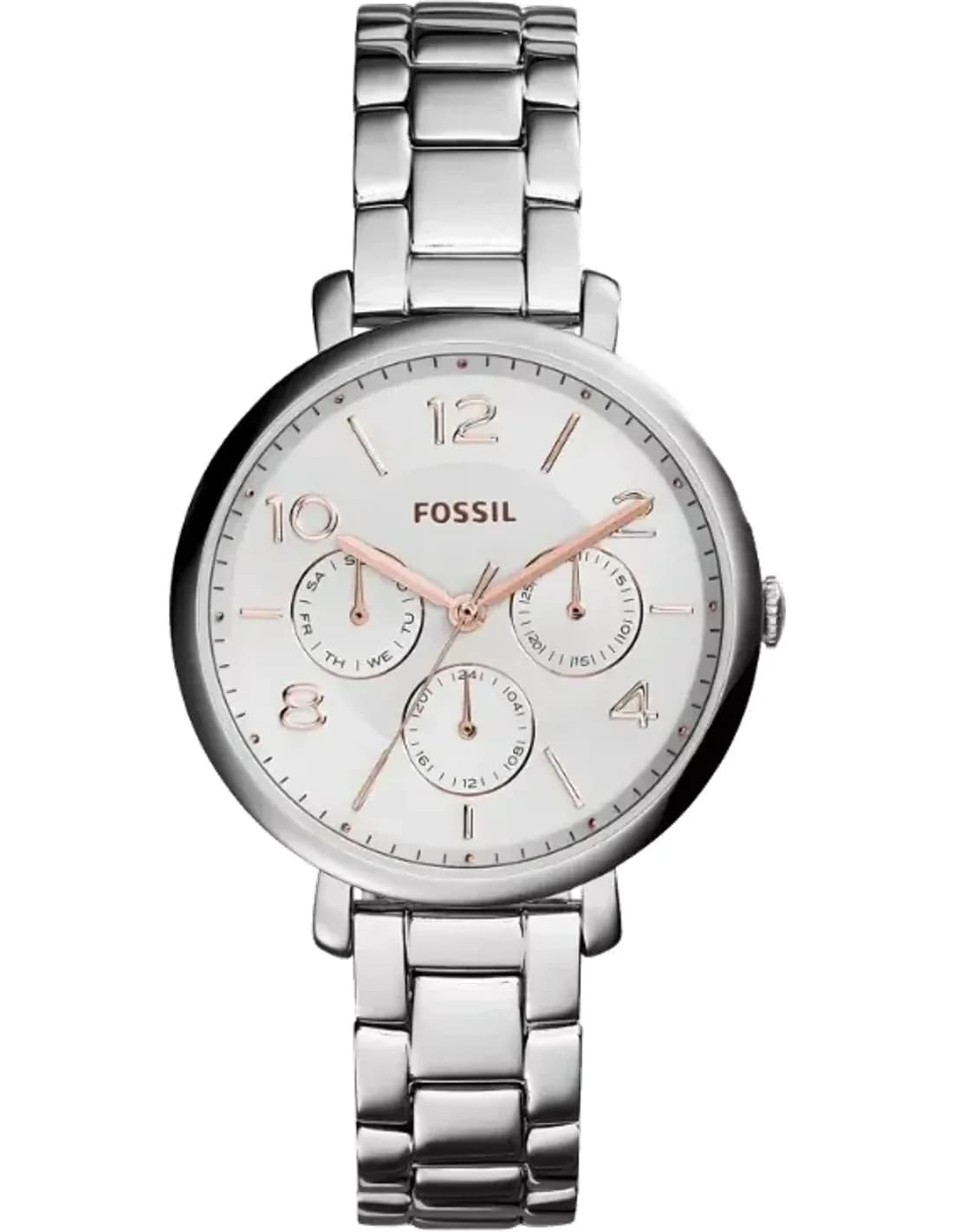Montre Femme Fossil Jacqueline ES3738 acier détails or rose