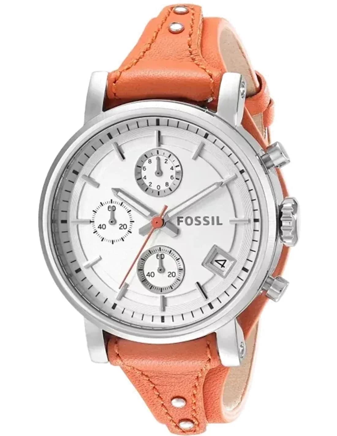 Montre Femme Fossil Original Boyfriend ES3768 Bracelet rouge ton corail