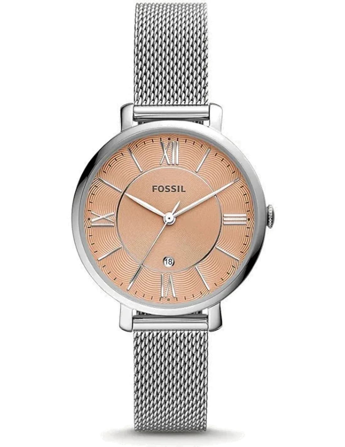 Montre femme Fossil Jacqueline ES5089 en acier inoxydable avec date et grille