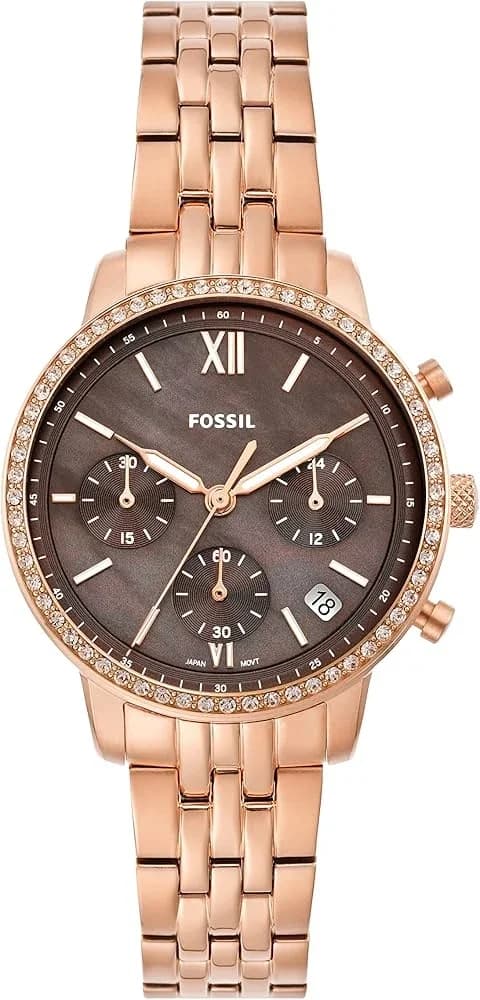 Montre Femme Fossil Neutra ES5218 cadran marron nacré bracelet acier