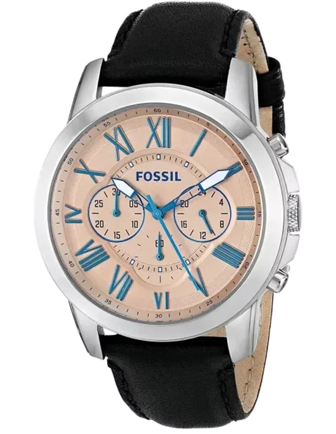 Montre Homme Fossil Grant FS4989 bracelet noir en cuir