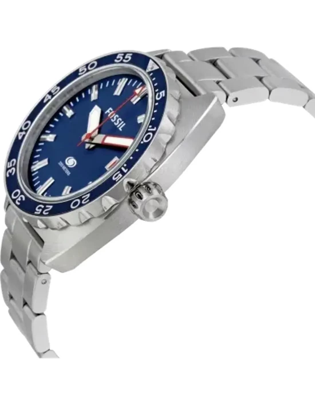 Montre Homme Fossil FS5048 Argent Cadran et lunette bleus