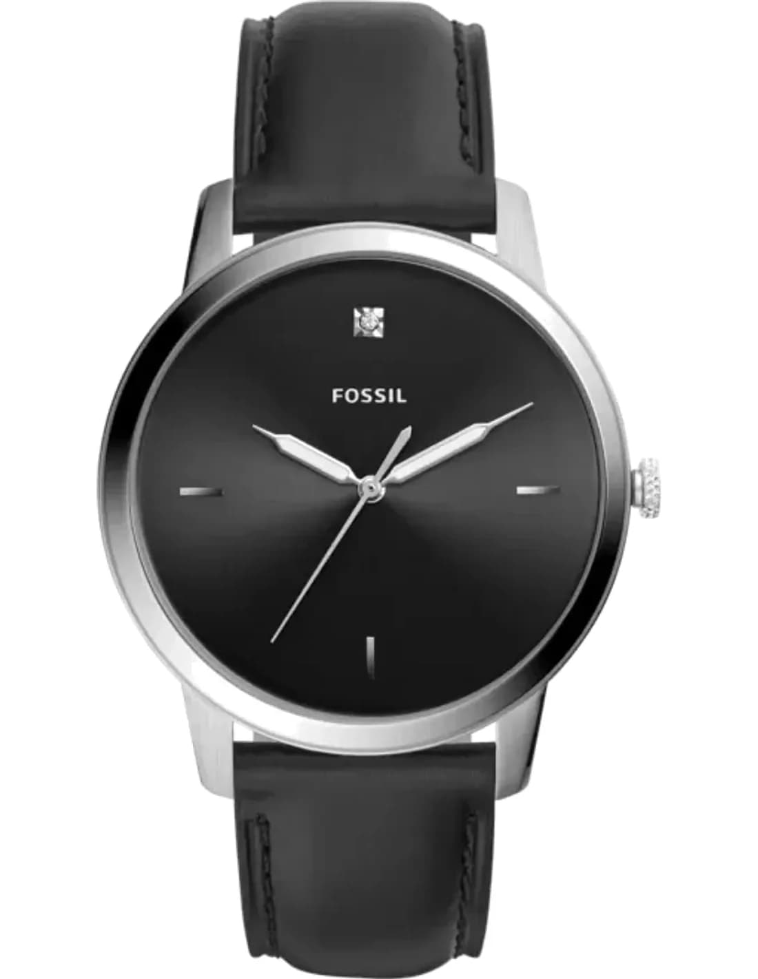 Montre homme Fossil The Minimalist FS5497 avec bracelet en cuir noir