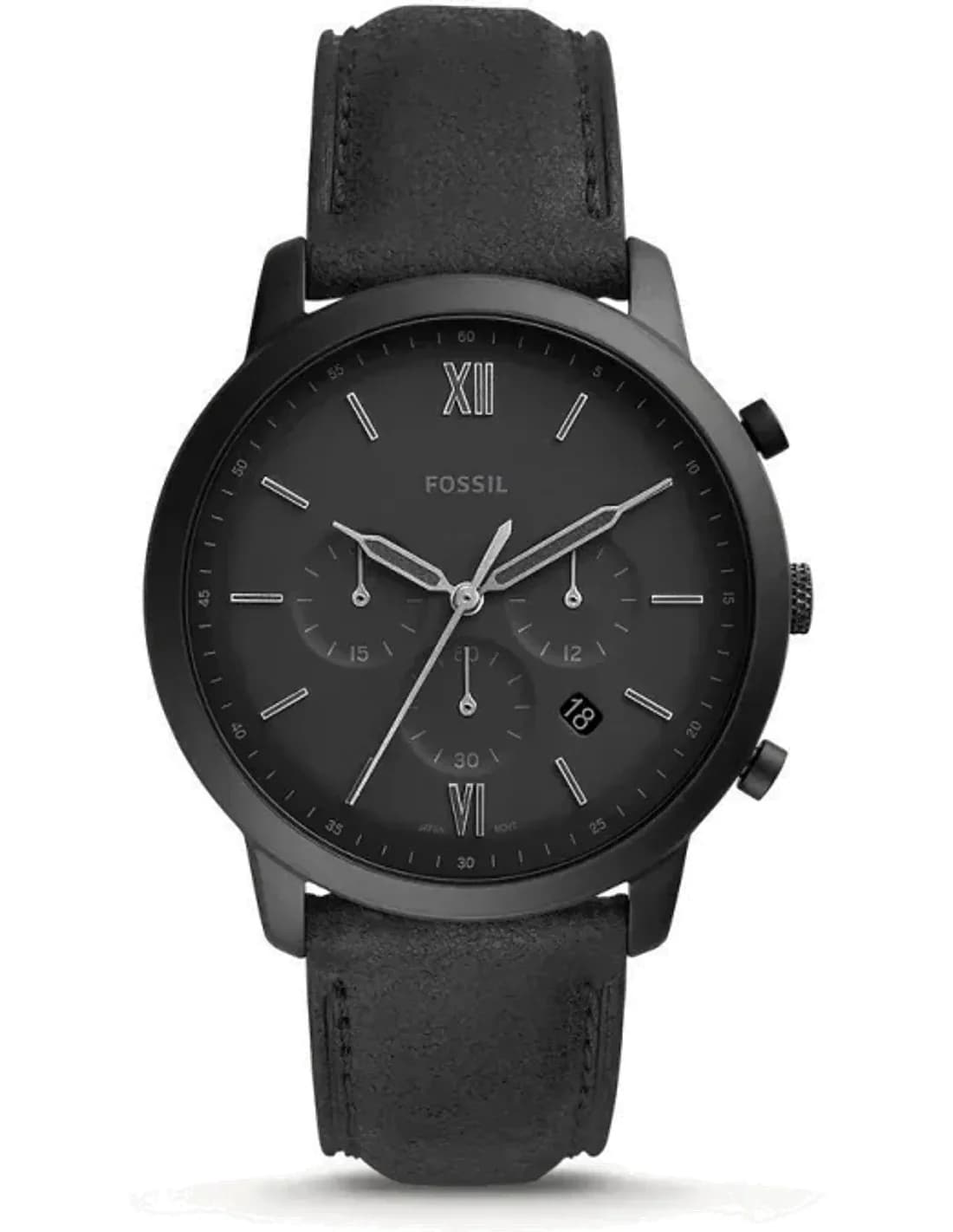 Montre Fossil FS5503 Chronographe avec Bracelet en Cuir Noir