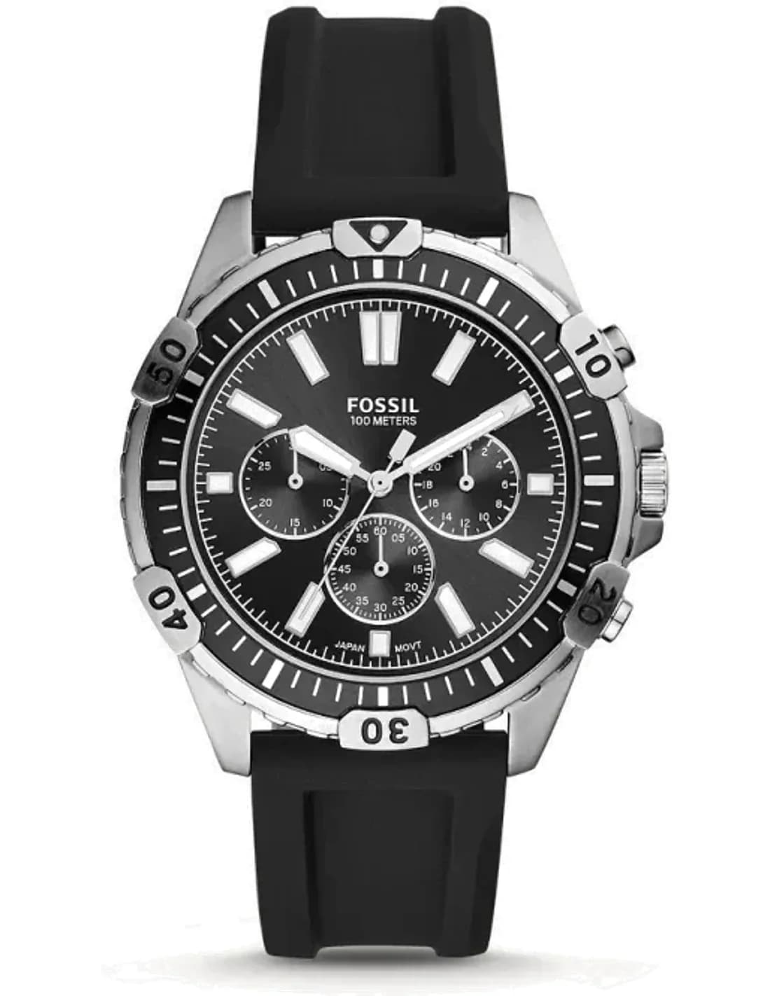 Montre Homme Fossil Garrett FS5624 avec bracelet en silicone noir