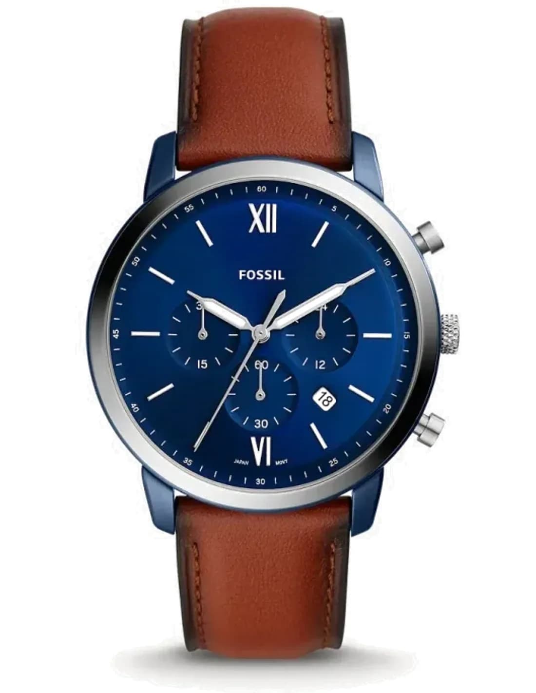 Montre homme Fossil Neutra Chronograph FS5791 avec bracelet en cuir marron