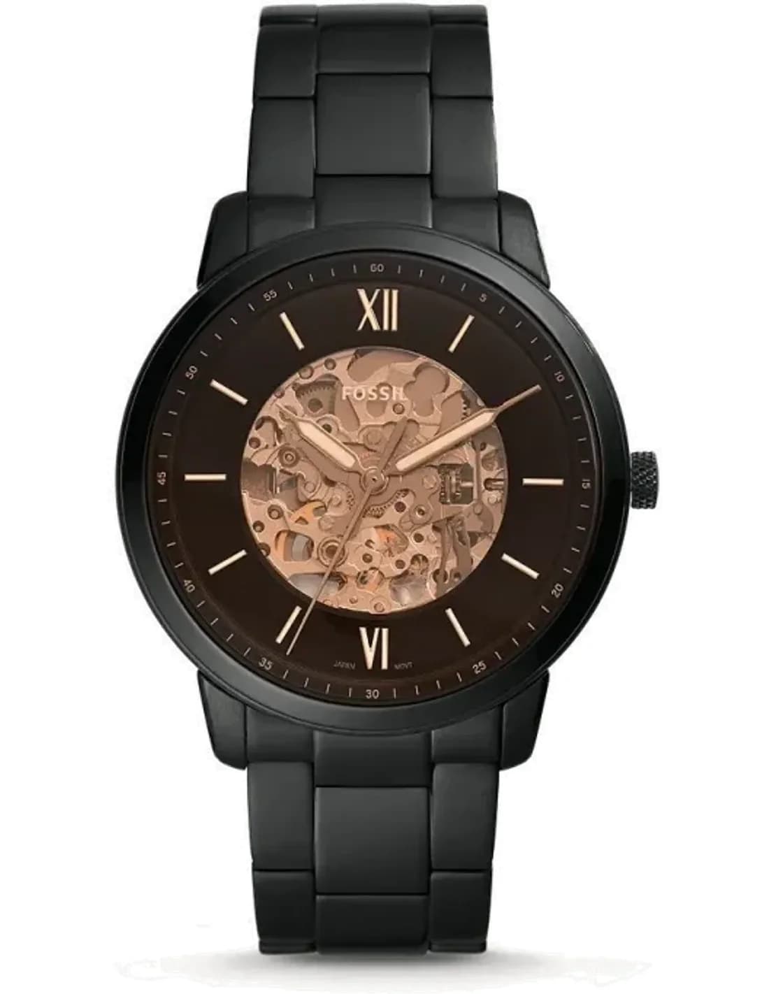 Montre homme Fossil Neutra ME3183 automatique en acier inoxydable noir