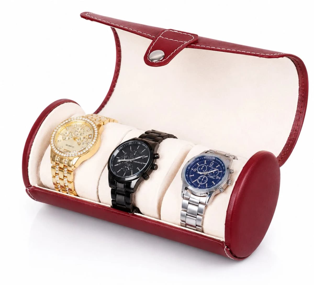 Étui rouleau Voyager marron pour 3 montres