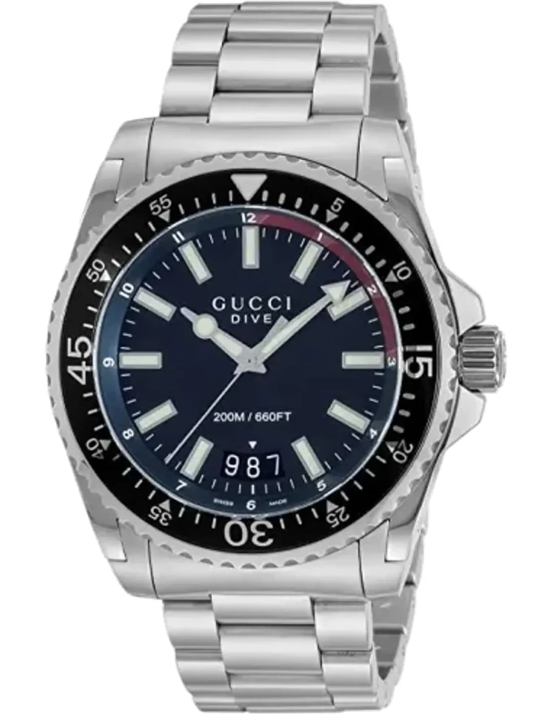Montre Homme Gucci Dive YA136212 bracelet en acier inoxydable