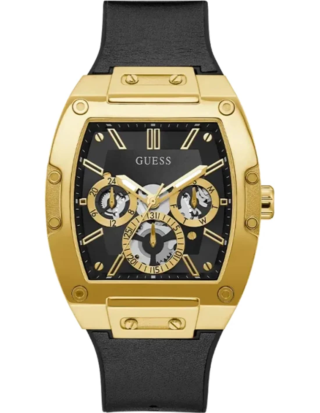 Montre Homme Guess Gold Tone 43mm Case GW0202G1 Cadran noir multifonction