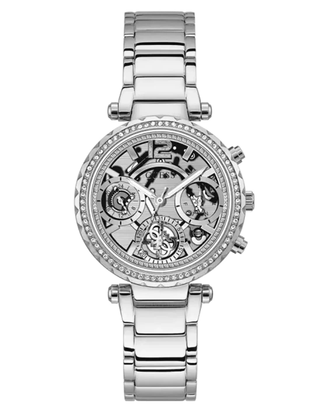 Montre Femme Guess Solstice GW0403L1 Acier Argent Cadran Squelette