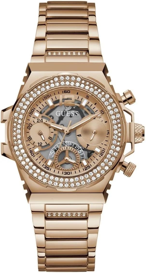 Montre Femme Guess Fusion GW0552L3 or rose bracelet maillons acier