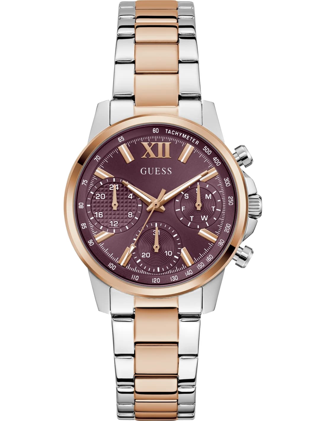 Montre Femme Guess Bailey GW0933L5 cadran bordeaux bracelet acier