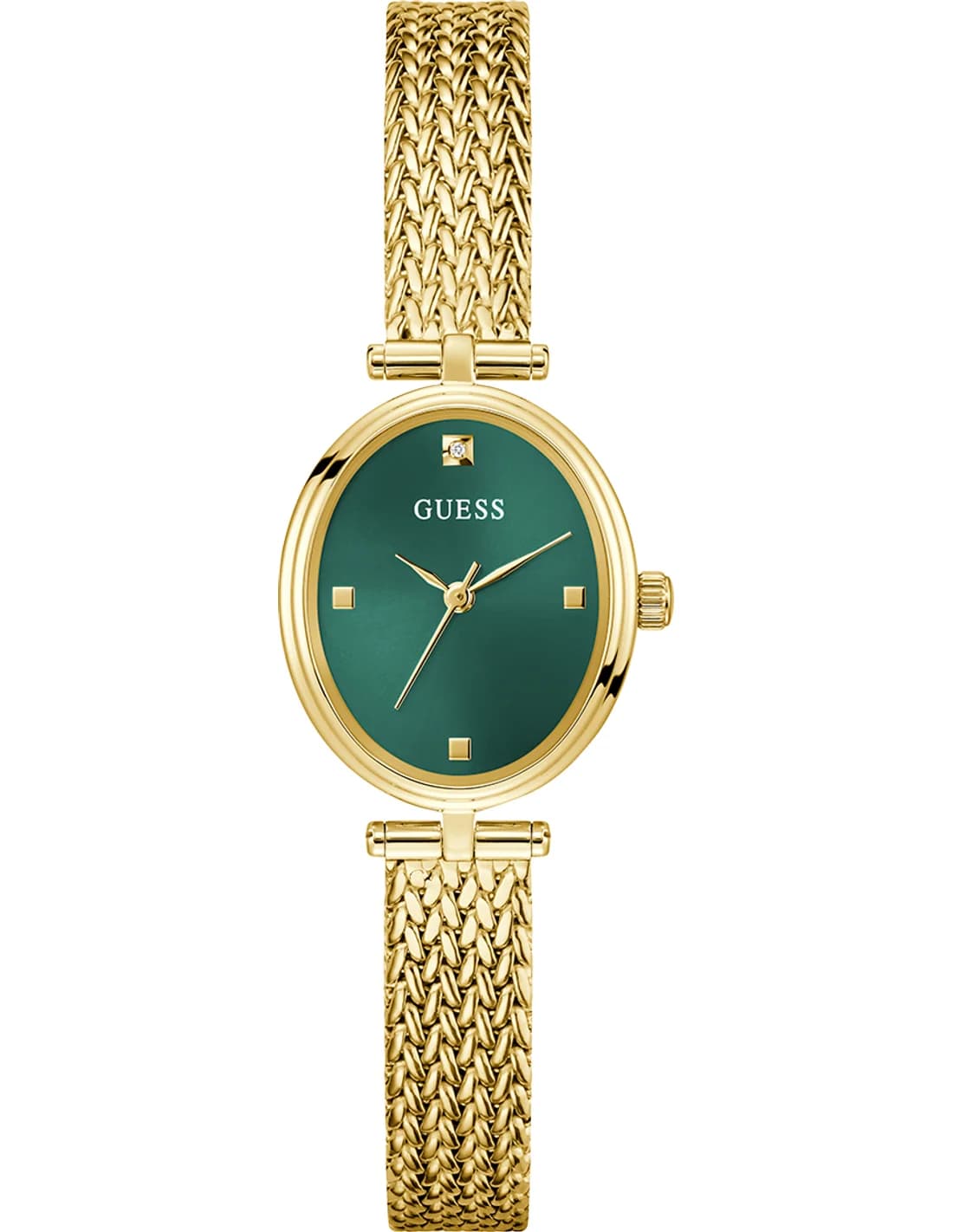 Montre Femme Guess Ruby GW0935L2 cadran vert bracelet maille milanaise