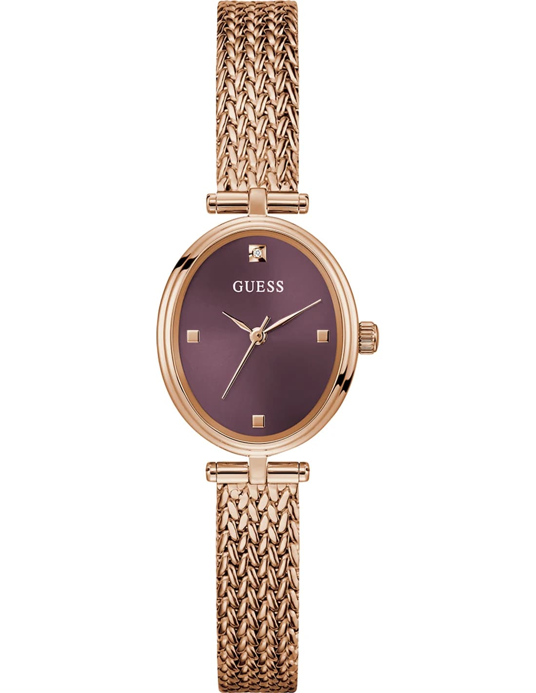 Montre Femme Guess Ruby GW0935L3 cadran bordeaux bracelet maille milanaise