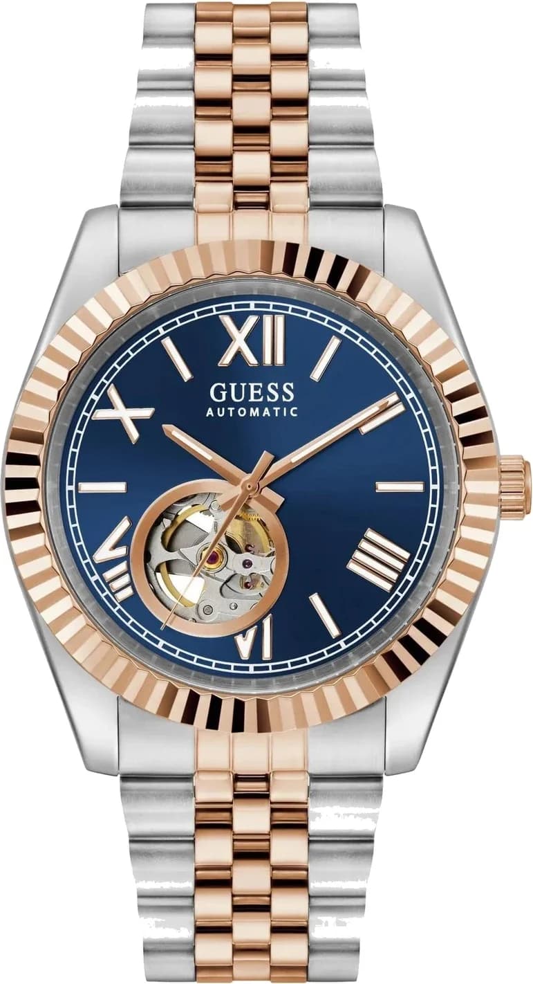 Montre Homme Guess Connoisseur GW0984G5 cadran bleu bracelet acier bicolore