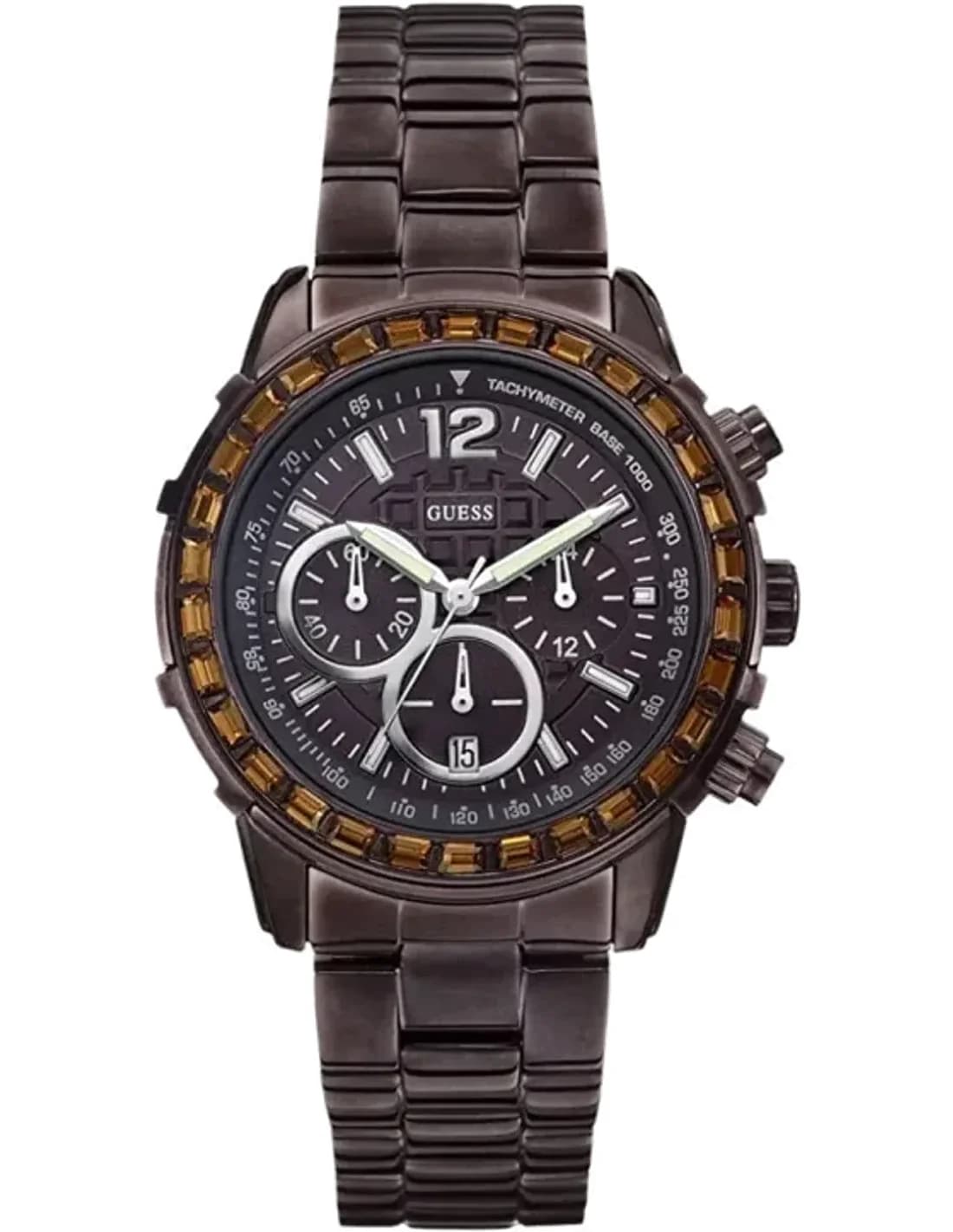 Montre Guess W0016L4 Chronographe à Lunette Ornée