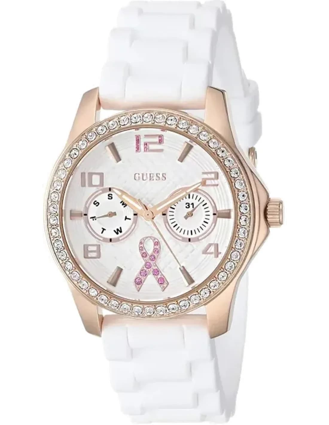 Montre Femme Guess W0032L3 Bracelet blanc en silicone