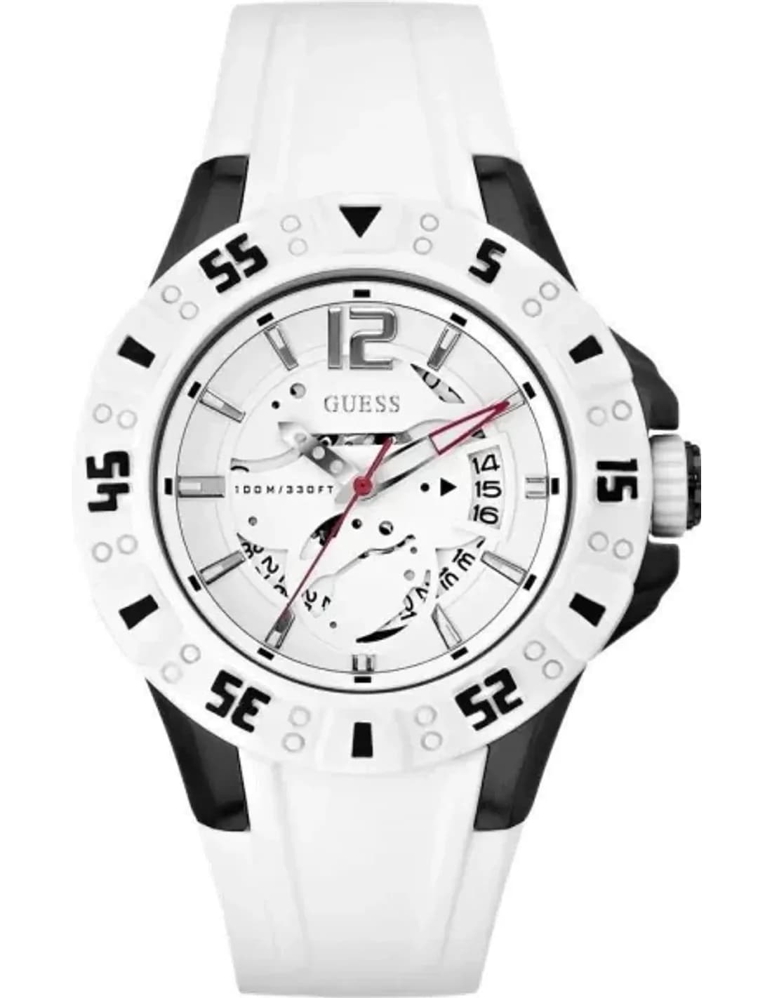 Montre Homme Guess W0034G5 Bracelet Silicone Blanc