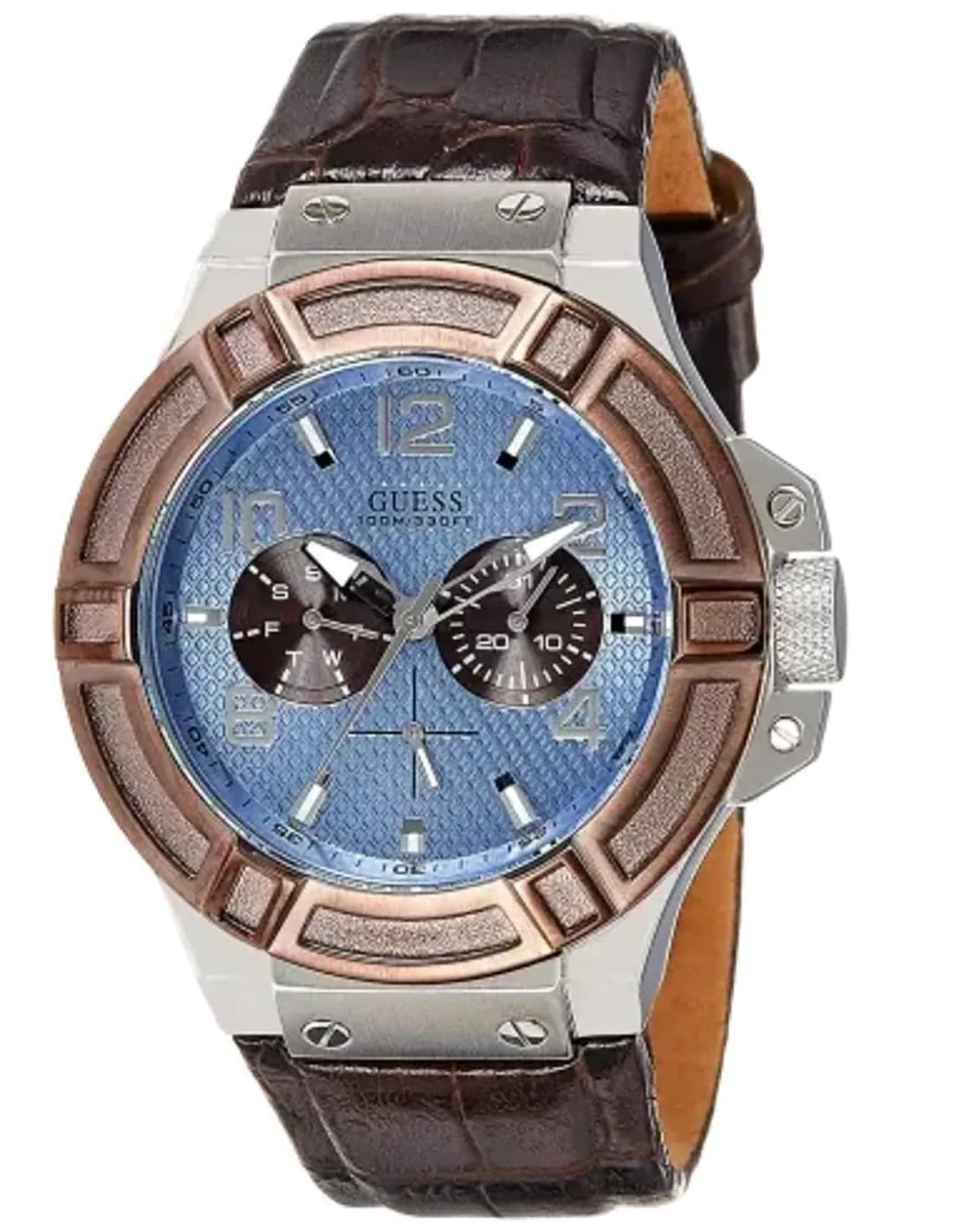 Montre Guess W0040G10 Rigor avec Bracelet en Cuir Marron
