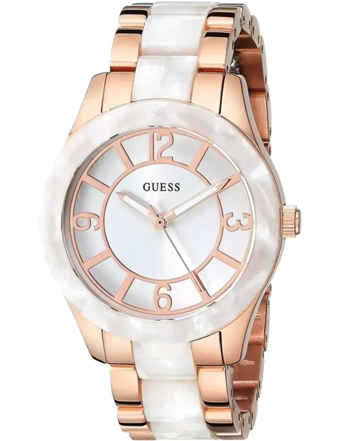 Montre Femme Guess Goddess W0074L2 Bracelet doré rose et blanc