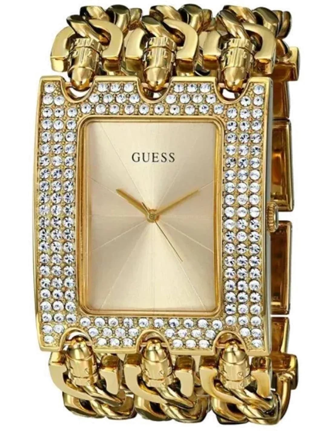Montre Femme Guess Rocker bracelet acier en chaine doré