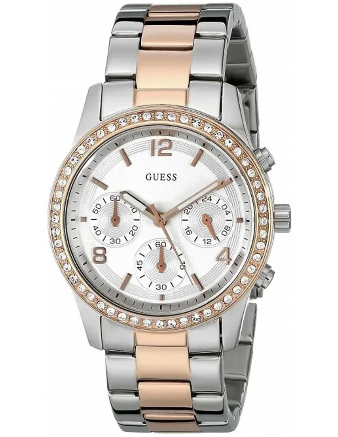Montre Femme Guess W0122L1 Chrono bicolore or rose & argent