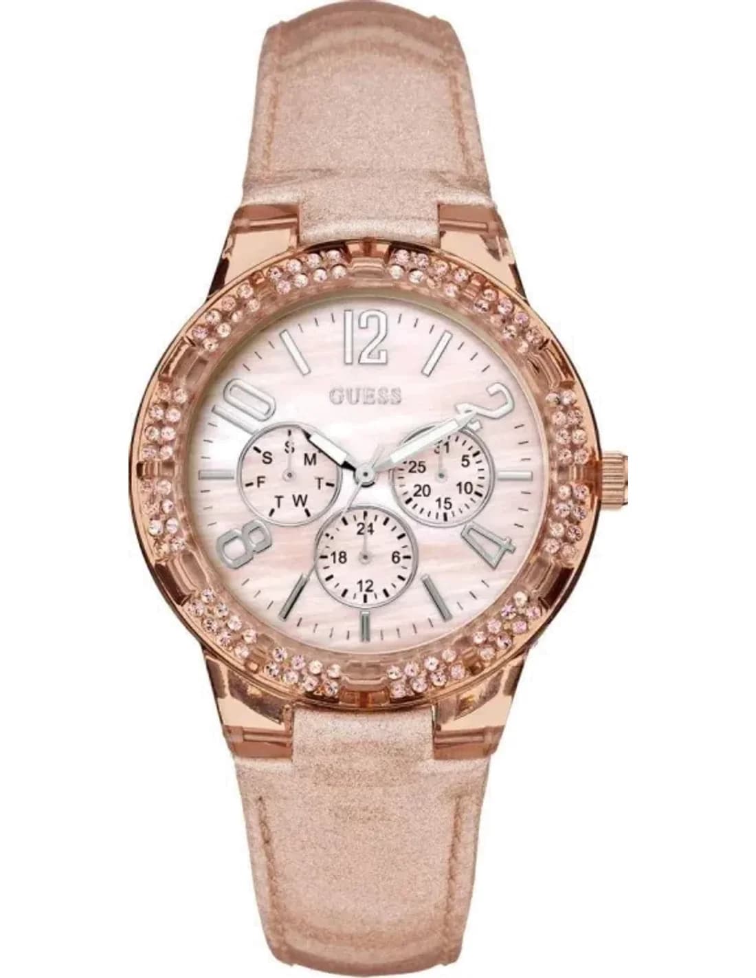 Montre Femme Guess W0142L1 Or Rose et Strass