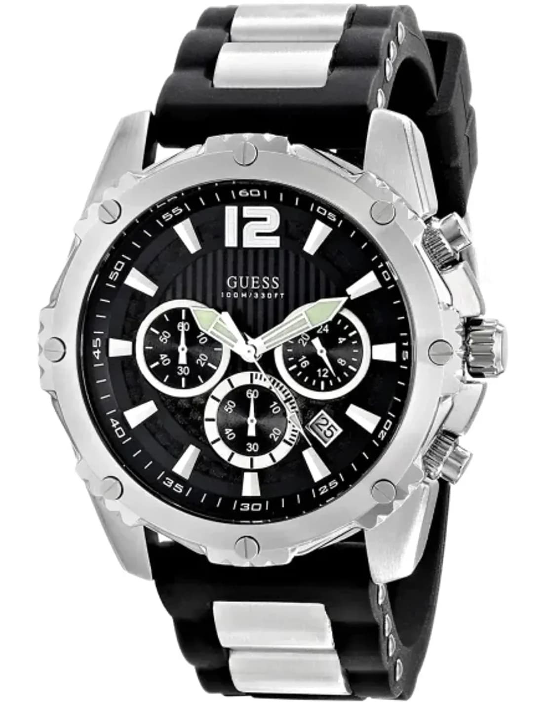 Montre Homme Guess Intrepid W0167G1 Caoutchouc et Acier