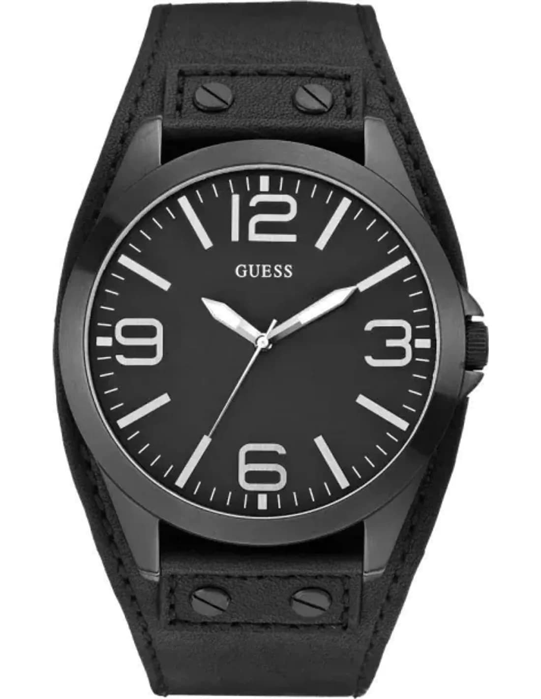 Montre Homme Guess W0181G2 Bracelet Cuir Noir