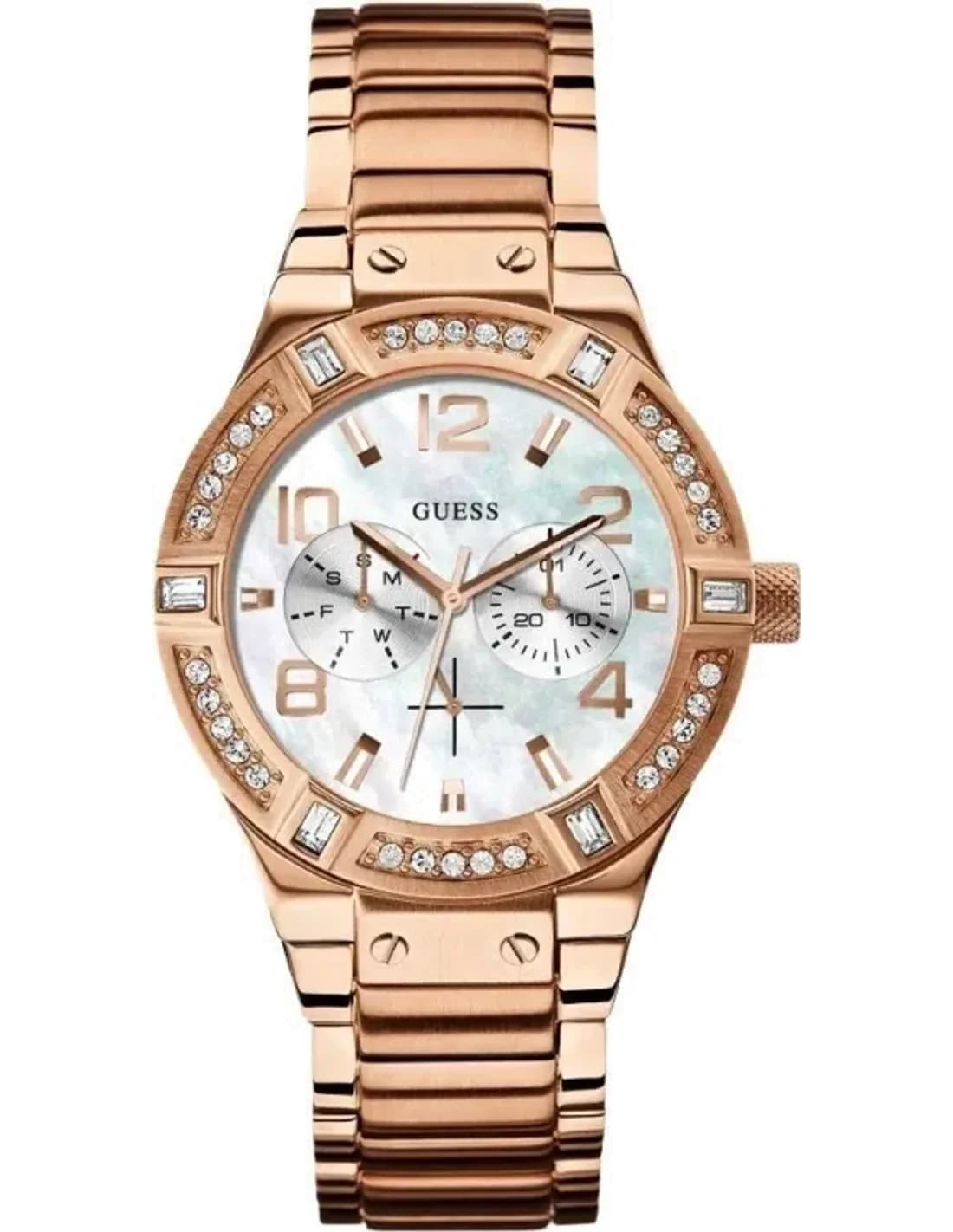 Montre Femme Guess W0290L2 Boîtier rond et orné de strass