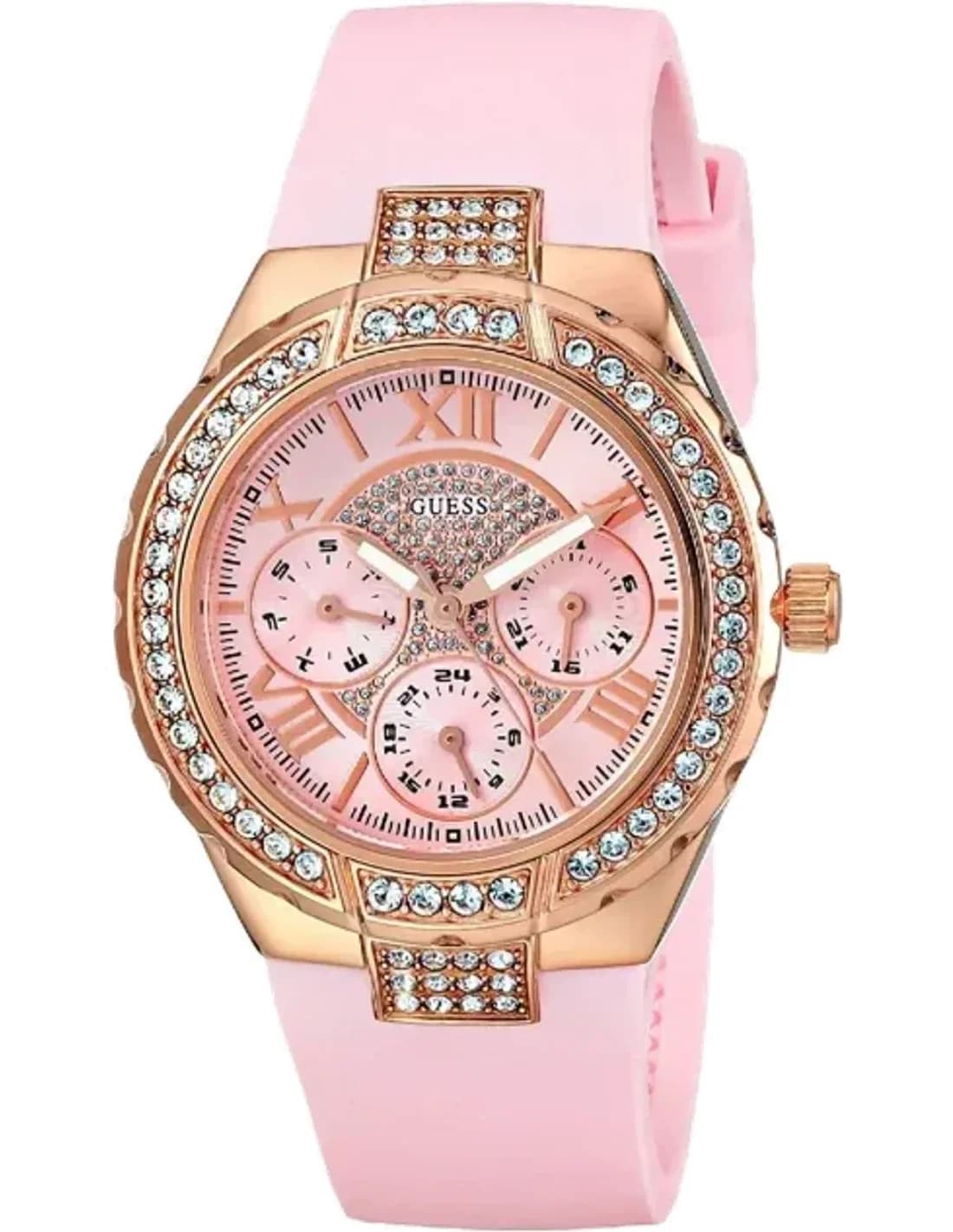 Montre Femme Guess Sporty W0300L3 Bracelet en silicone rose