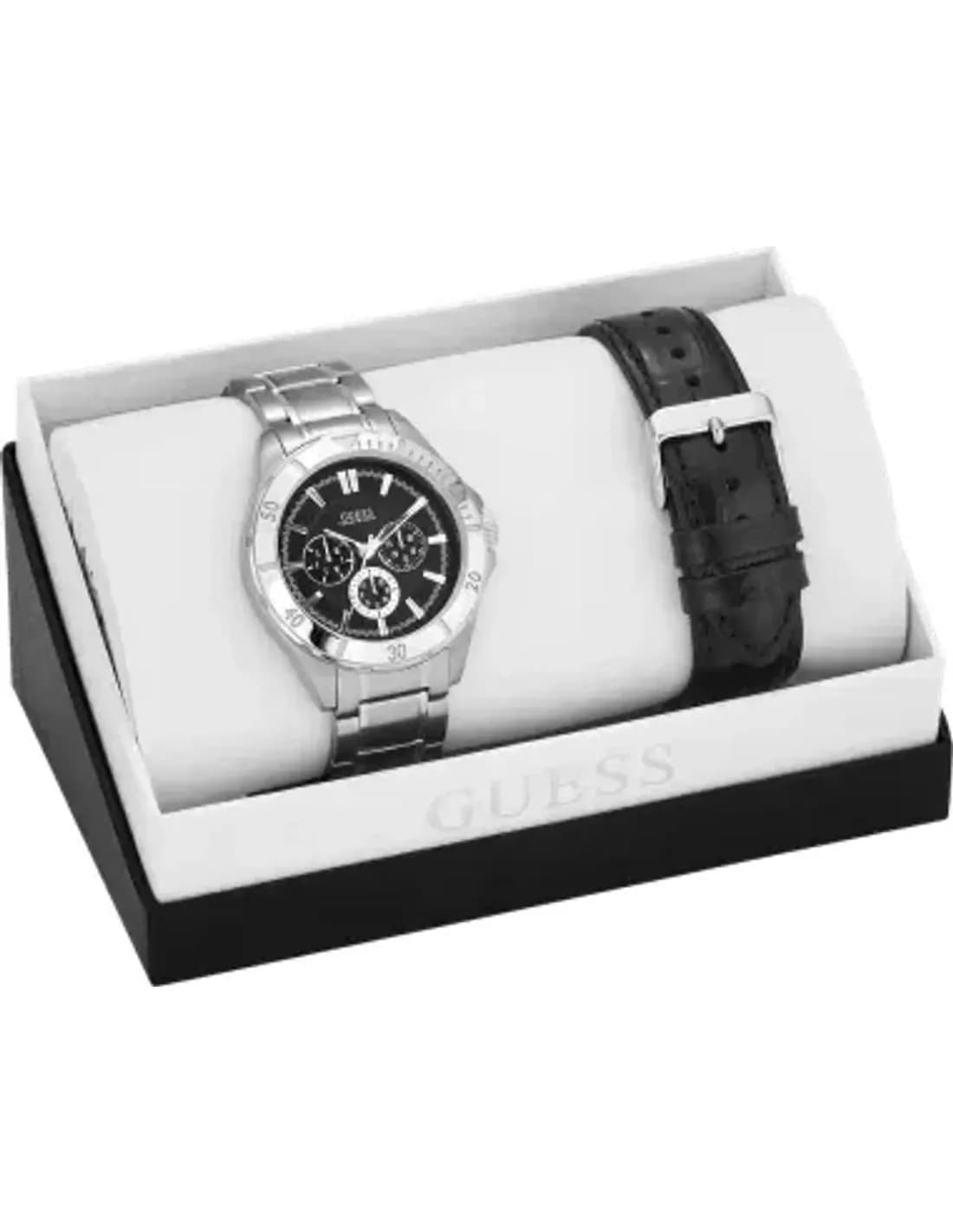 Montre Homme Guess Iconic W0361G1 Coffret bracelets acier et cuir