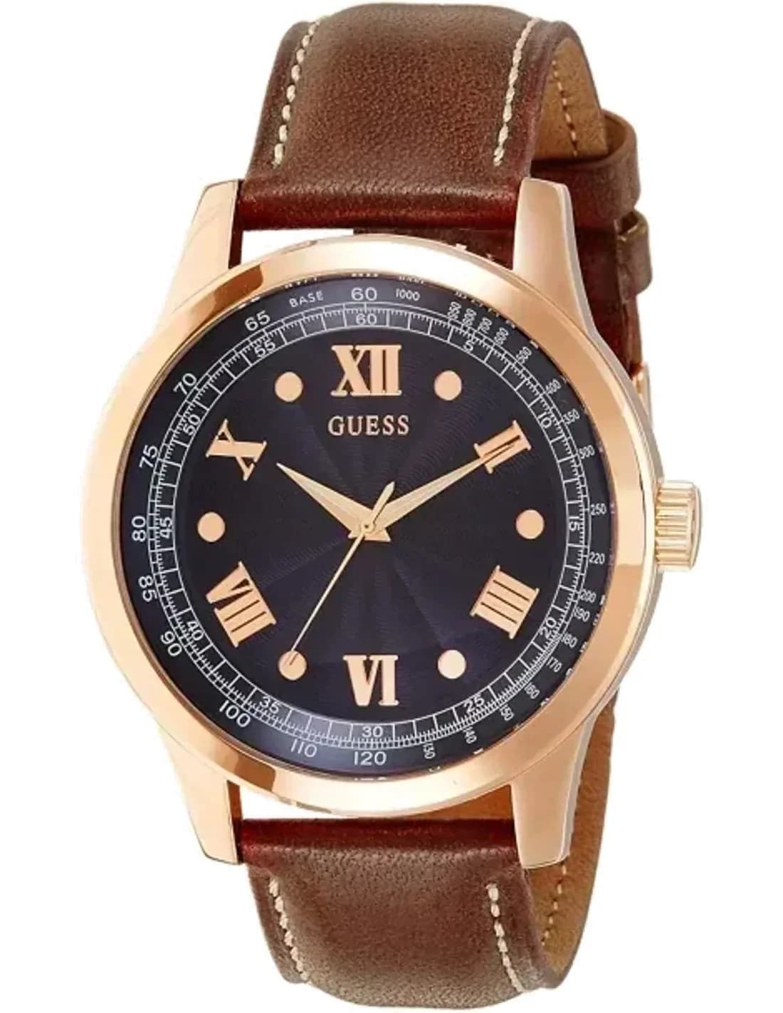 Montre Homme Guess District W0494G2 Bracelet brun en cuir