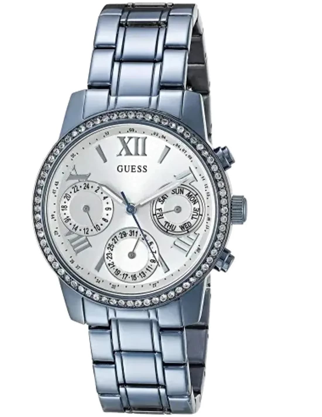 Montre Femme Guess W0623L4 Sunrise Bleue à Finition Polie
