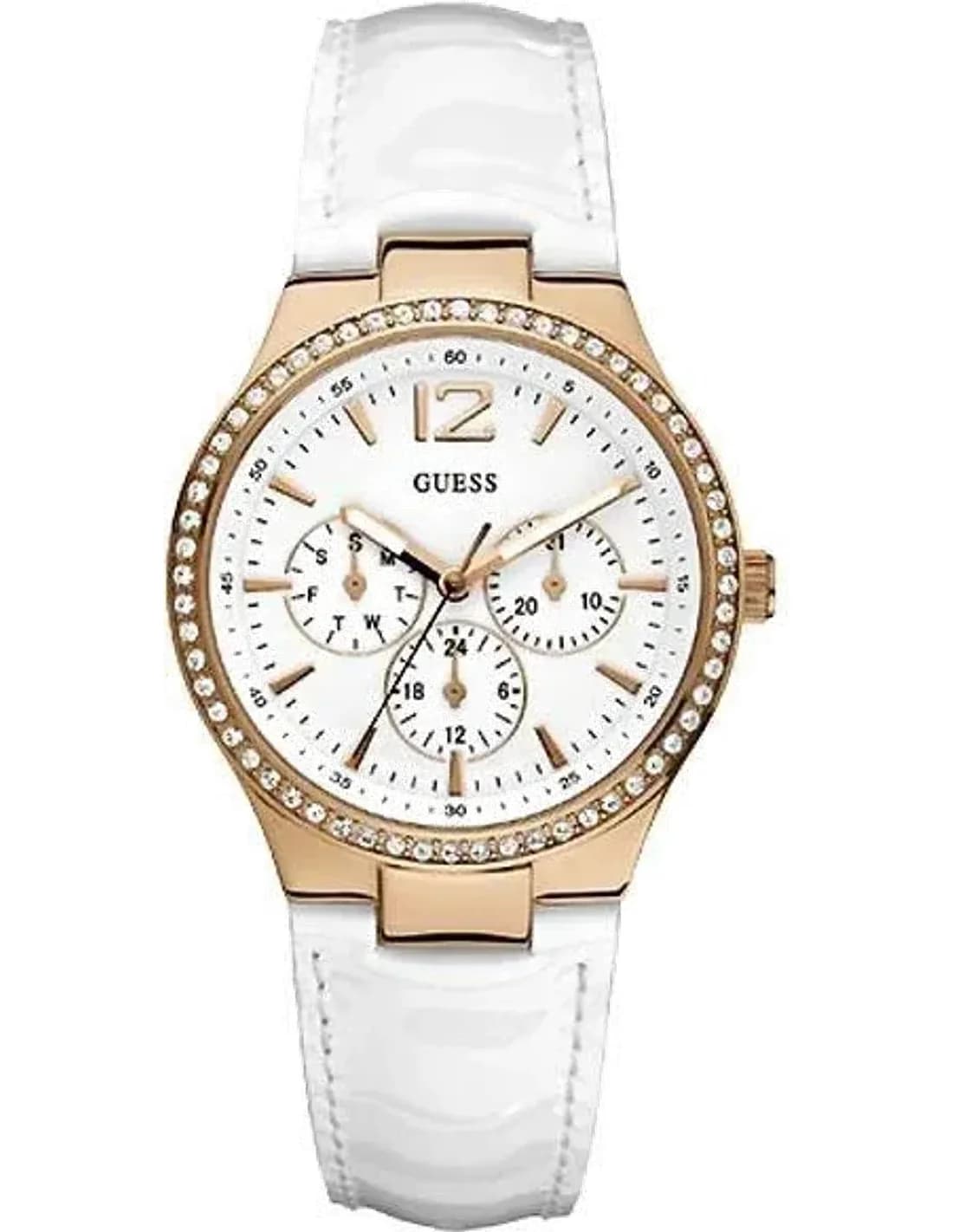 Montre Guess Femme Balcony W13556L1 Bracelet En Cuir Blanc