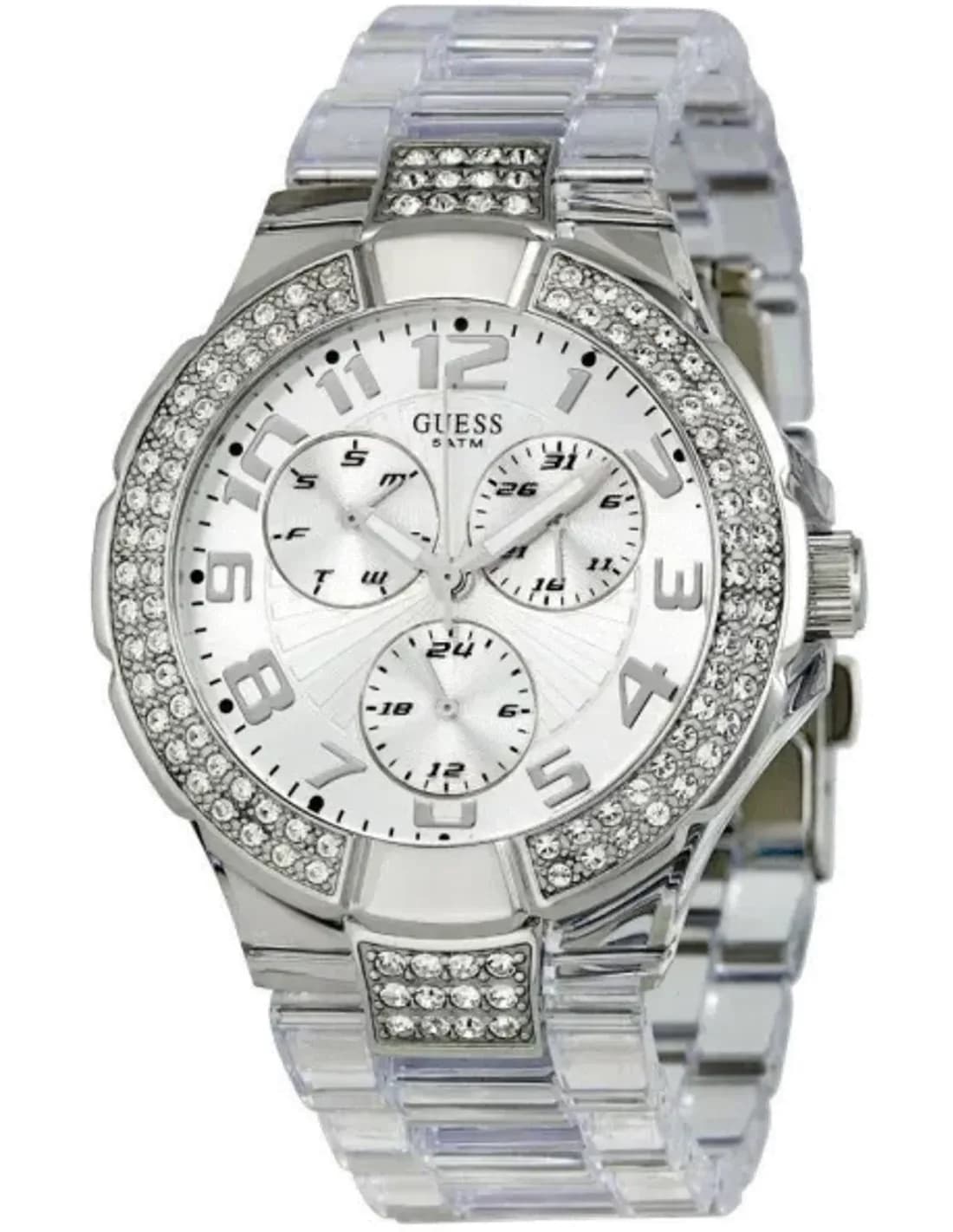 Montre Femme Guess W13574L1 Prism Bracelet en plastique transparent