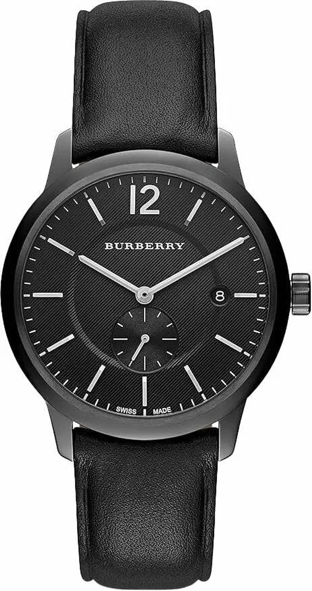 Montre Burberry BU10003 homme cadran noir bracelet cuir