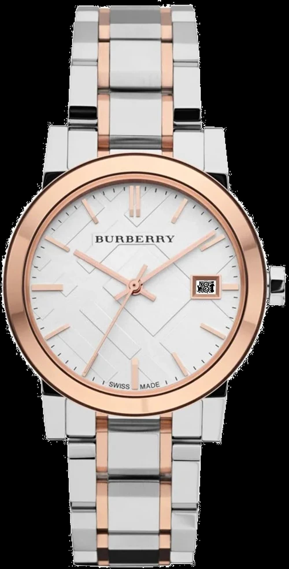 Burberry BU9105 The City Round Two-Tone Silver and Rose Gold Women's Watch