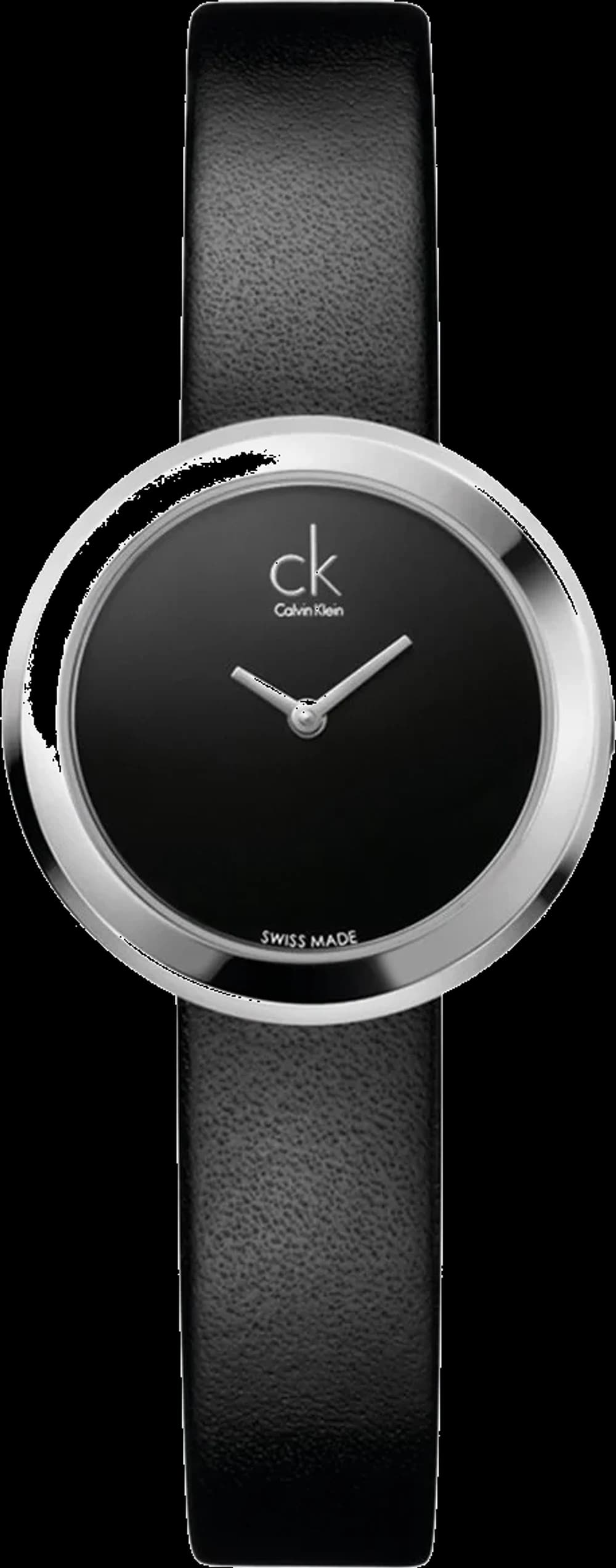 Calvin Klein K3N231C1 Women's Watch with Black Leather Strap