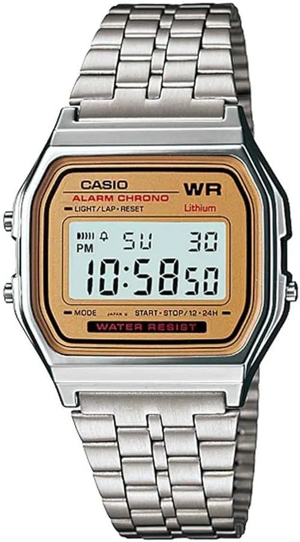 Montre Casio A159WEA-9EF unisexe cadran marron bracelet acier inoxydable