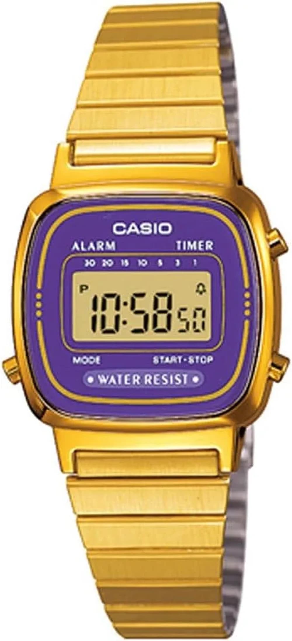 Montre Femme Casio LA670WEGA-6EF Dorée Cadran Violet