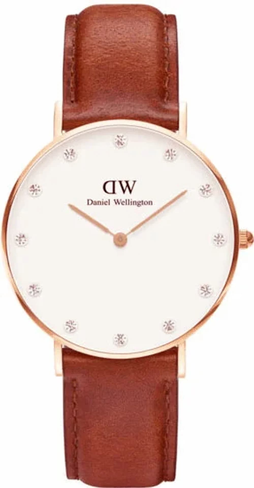 Montre Daniel Wellington DW00100075 au cadran blanc épuré et aiguilles fines, style classique intemporel