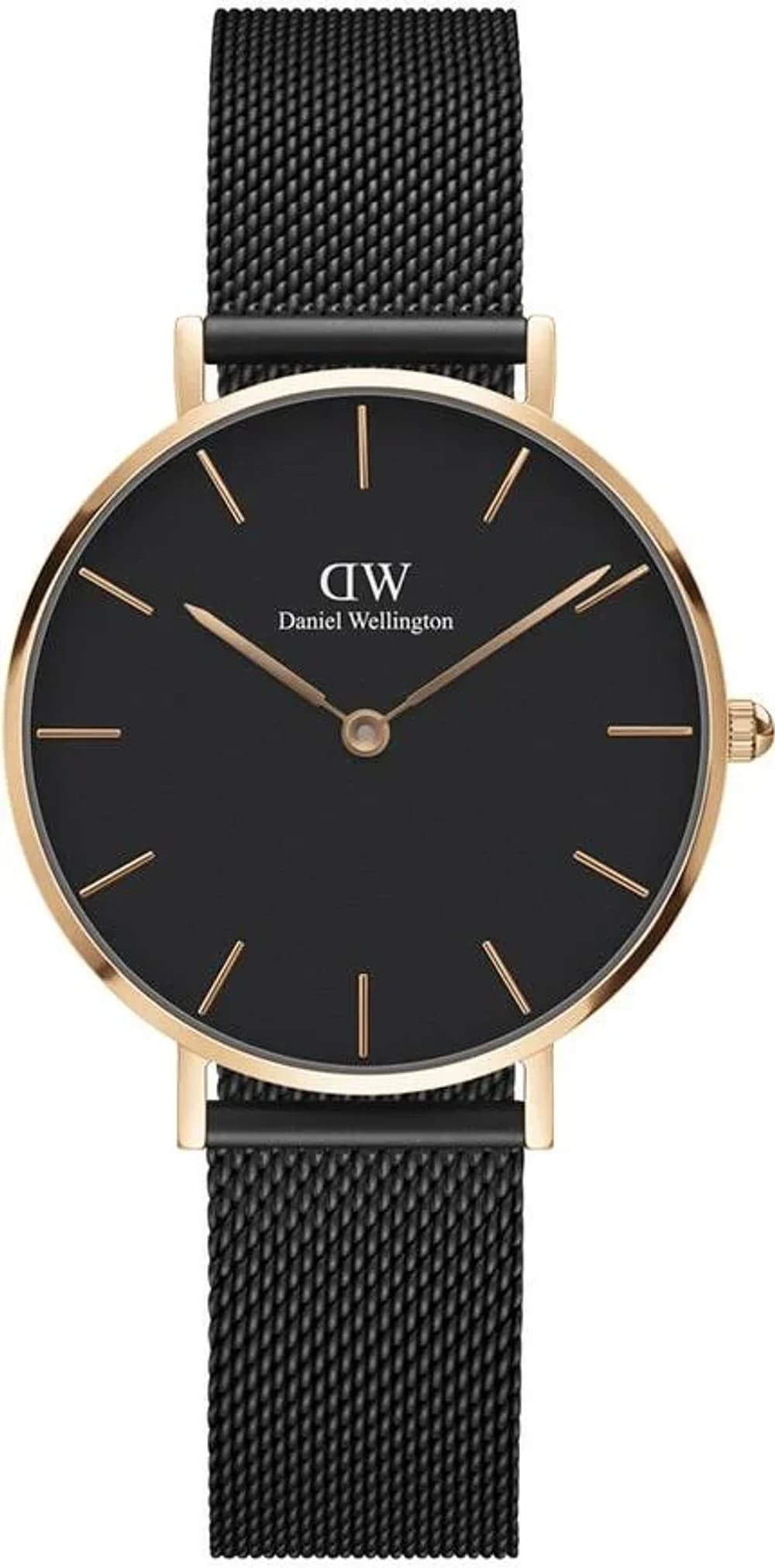 Montre Daniel Wellington DW00100201 femme cadran noir bracelet acier inoxydable