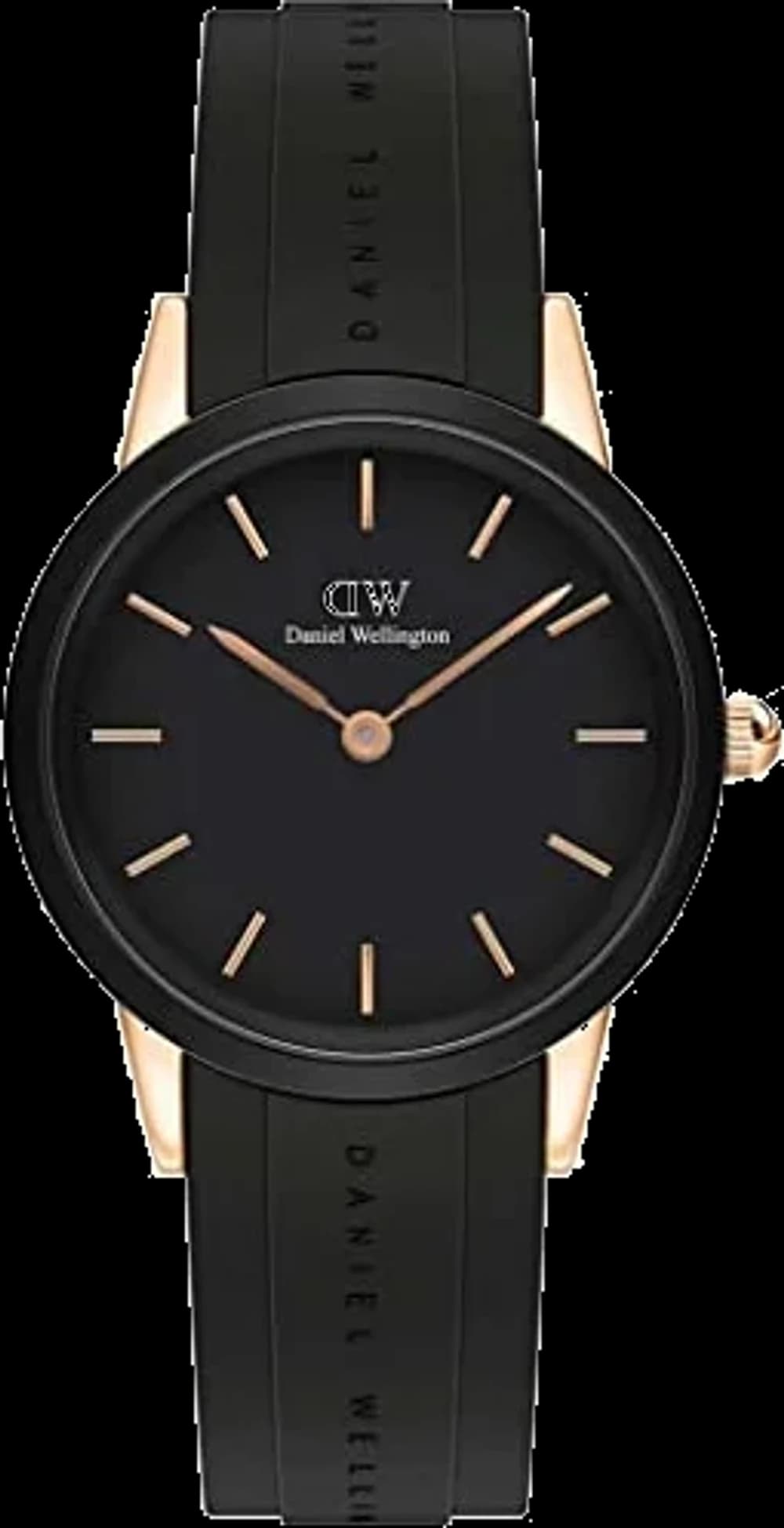 Montre Daniel Wellington DW00100426 femme cadran noir bracelet caoutchouc / silicone
