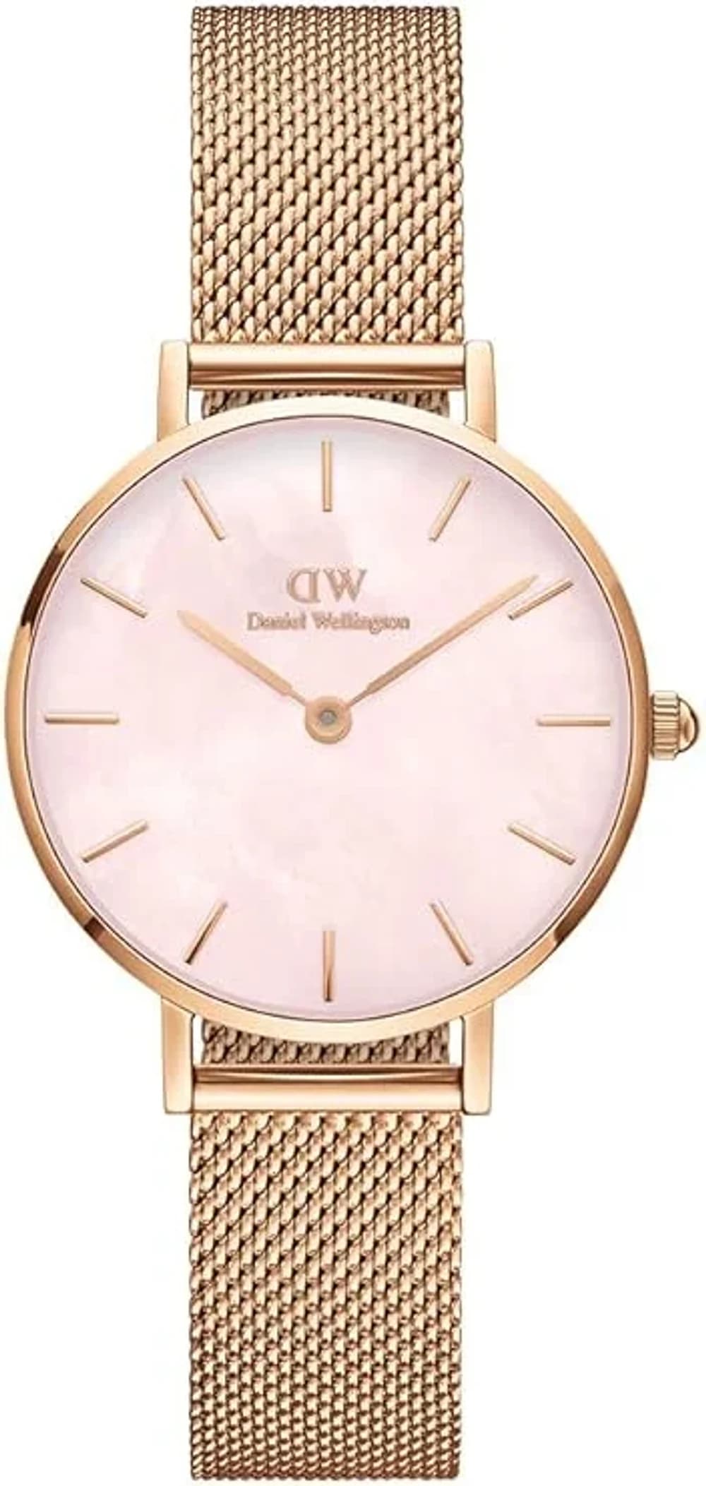 Montre Daniel Wellington Petite Melrose Pearl DW00100513 cadran nacre rose maille milanaise