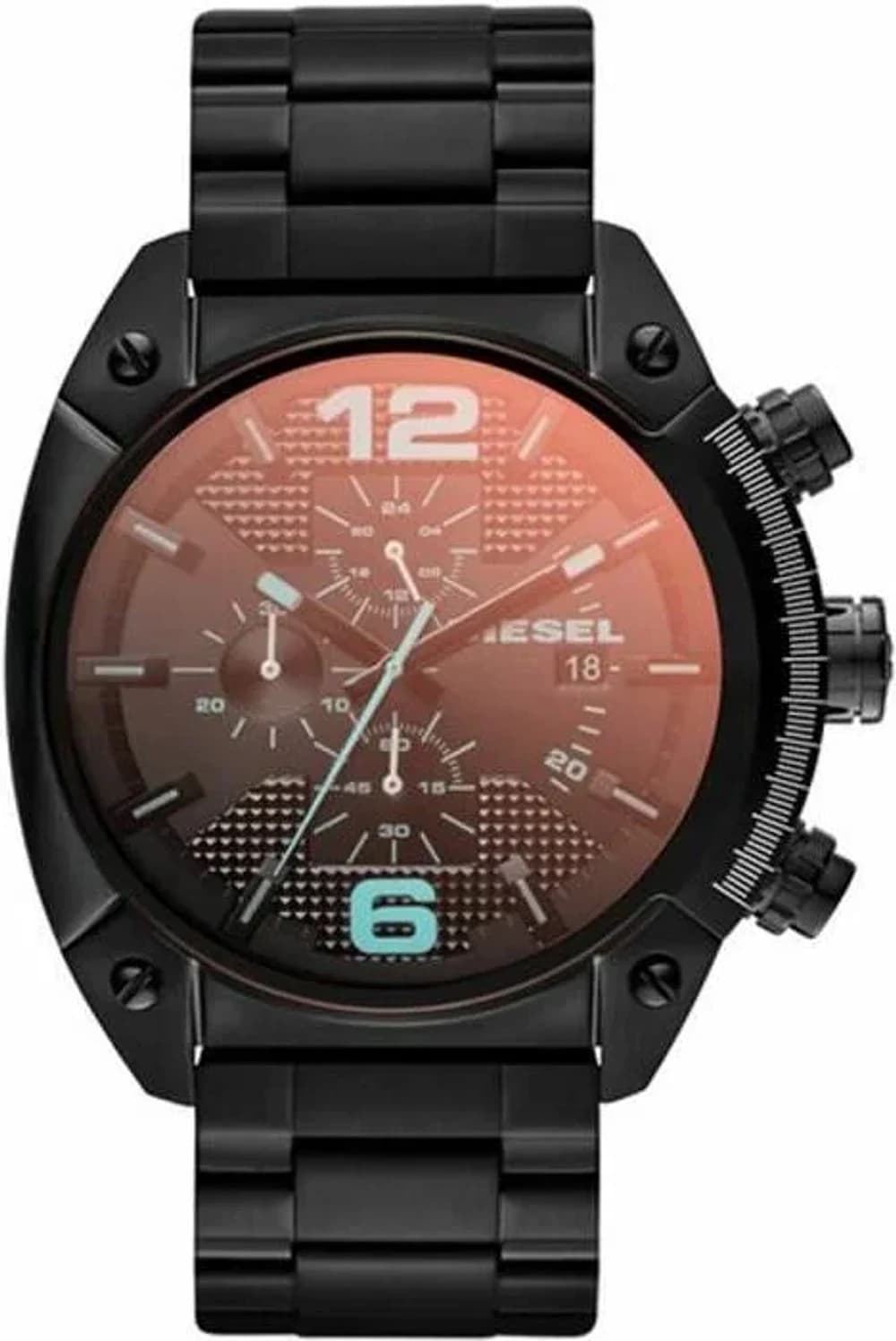 Diesel DZ4316 Black Stainless Steel Men's Watch with Iridescent Glass